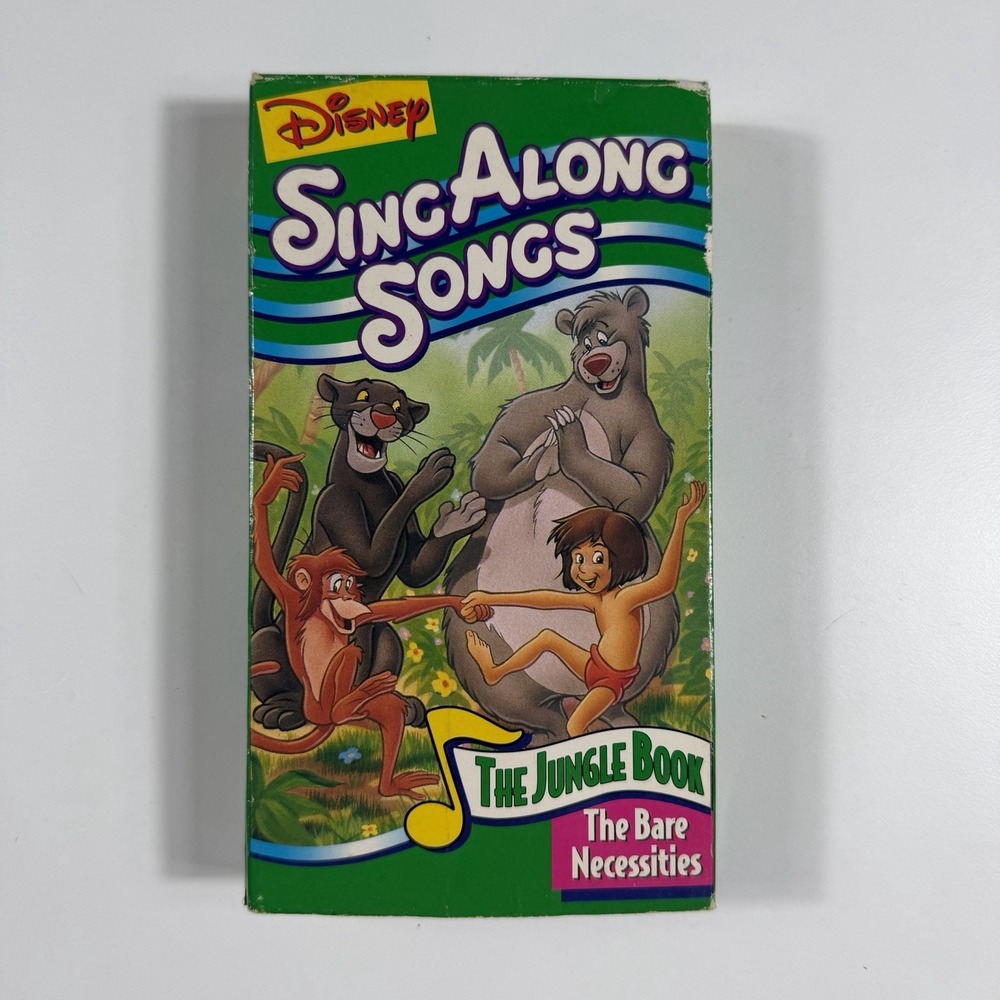 Disney Sing Along Songs Jungle Book Bare Necessities VHS Original Green Case